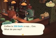 A cup of coffee will cost 200 Bells (Image via Nintendo)